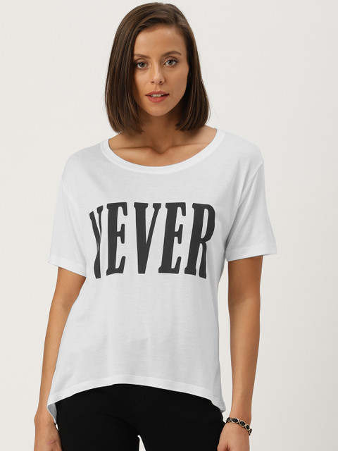 

Ms.Taken Women White Printed T-shirt