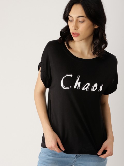 

Ms.Taken Women Black Printed Top