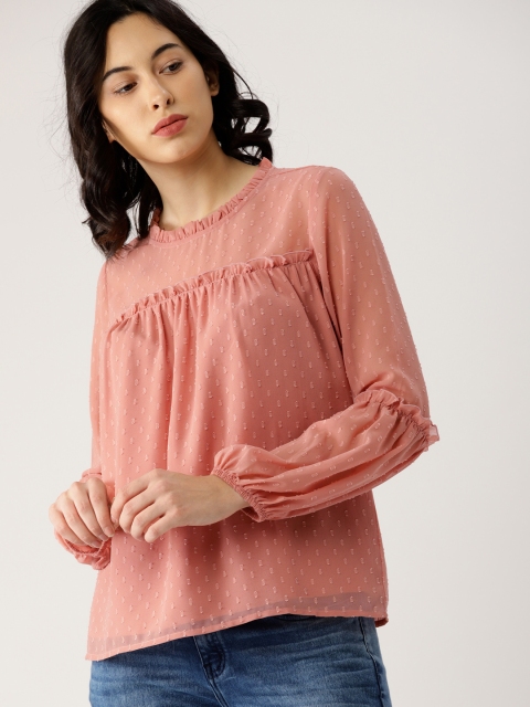 

Ms.Taken Women Copper-Toned Self Design Top