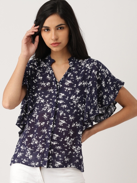

Ms.Taken Women Navy Blue Printed Top