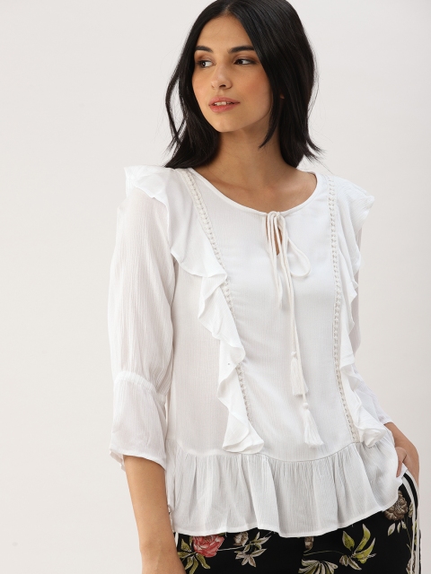 

Ms.Taken Women White Solid Top