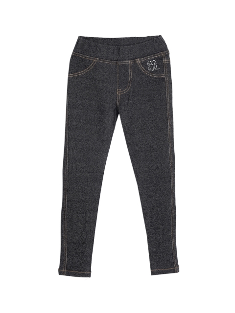 

612 league Girls Black Regular Fit Mid-Rise Clean Look Jeans