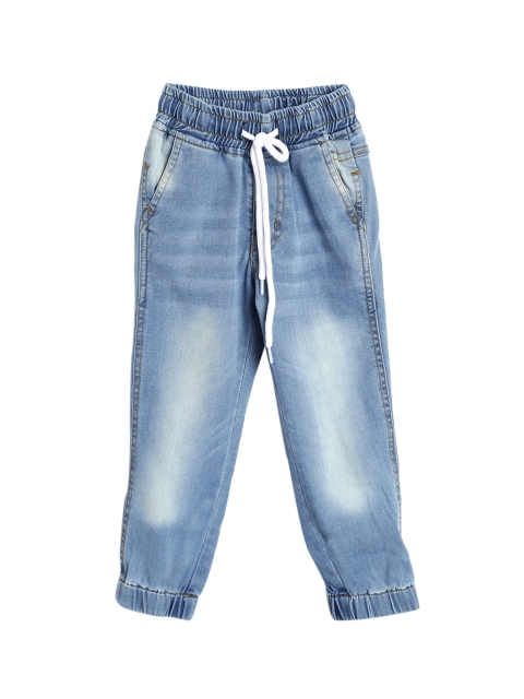 

612 league Boys Blue Jogger Mid-Rise Clean Look Jeans