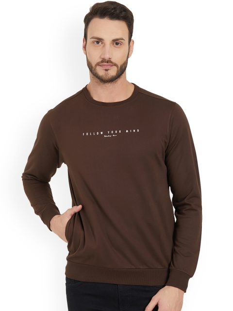 

Status Quo Men Coffee Brown Printed Sweatshirt