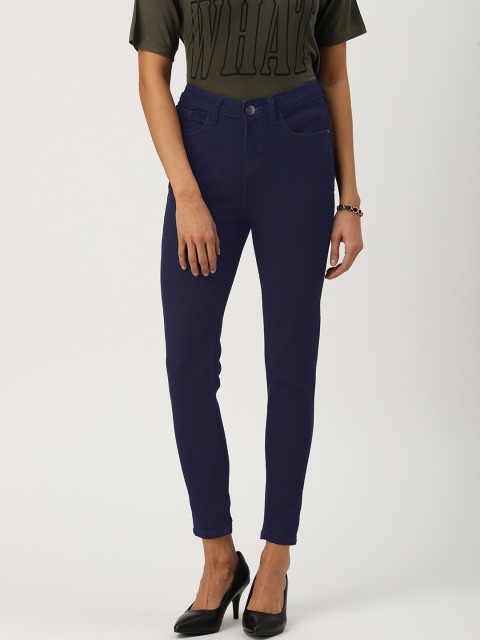 

Ms.Taken Women Blue Skinny Fit Mid-Rise Clean Look Stretchable Cropped Jeans