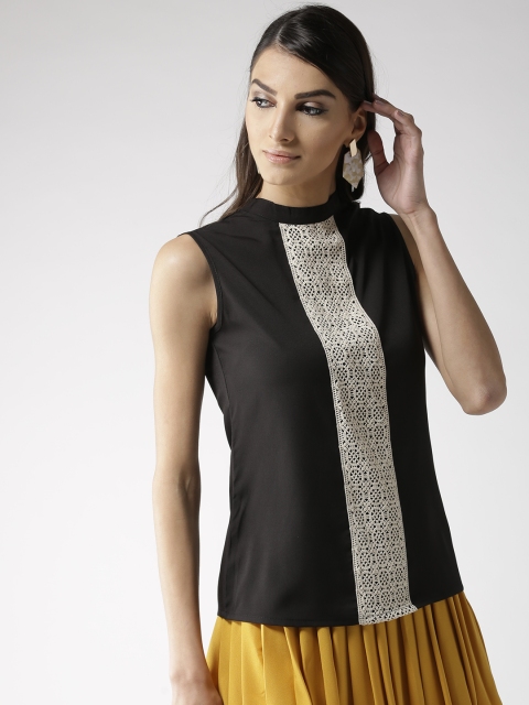 

Popnetic Women Black Solid Top