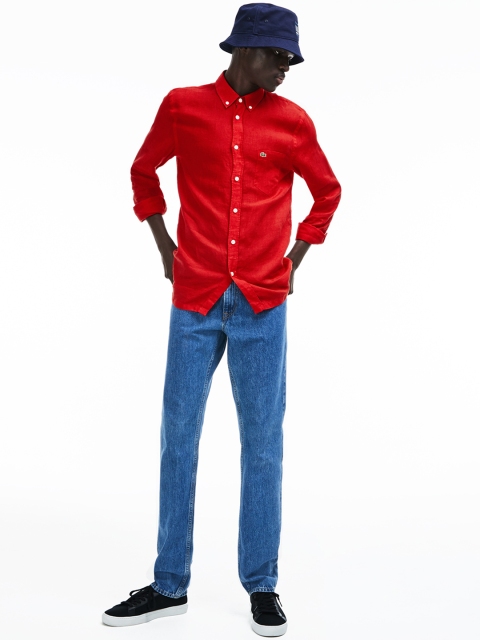 

Lacoste Men Red Regular Fit Solid Casual Shirt