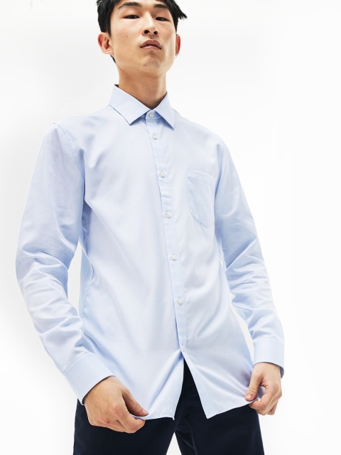 

Lacoste Men Blue Slim Fit Self Design Casual Shirt