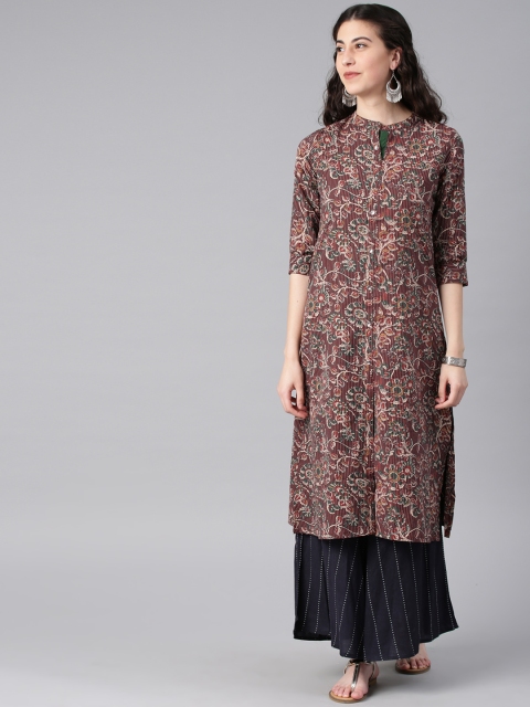 

Alena Women Brown Printed Straight Kurta