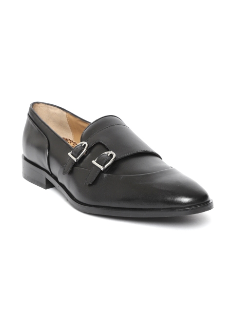

Louis Philippe Men Black Leather Formal Monks