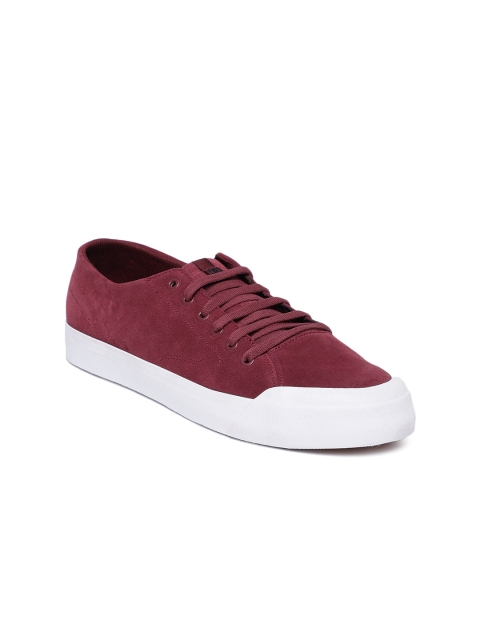 

DC Men Maroon Leather Sneakers