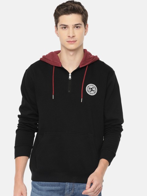

DC Men Black Solid Hooded Sweatshirt