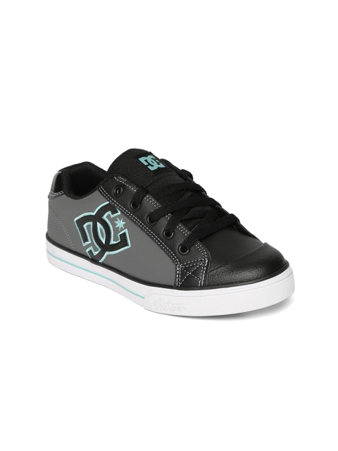 

DC Girls Black & Grey Colourblocked Leather Sneakers