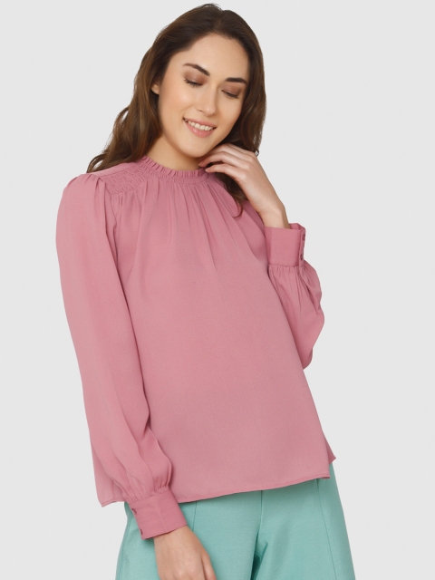 

Vero Moda Women Pink Solid Top