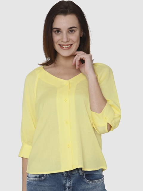 

Vero Moda Women Yellow Solid Shirt Style Top