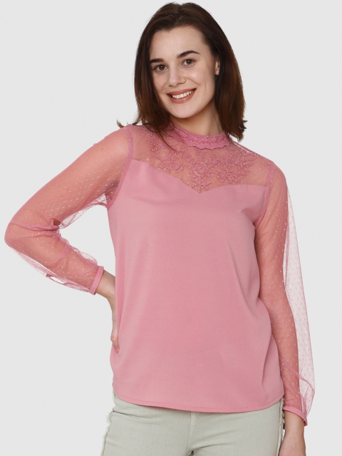 

Vero Moda Women Pink Solid Top