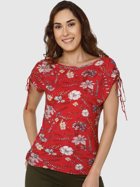 

Vero Moda Women Red Printed Top