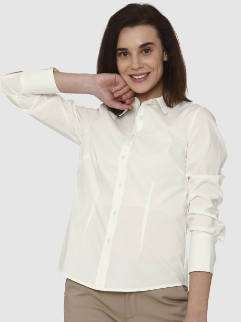 

Vero Moda Women White Regular Fit Solid Formal Shirt