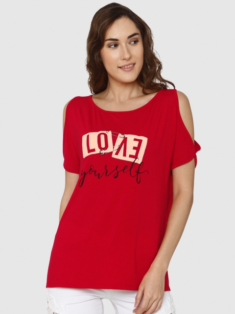 

Vero Moda Women Red Printed Top