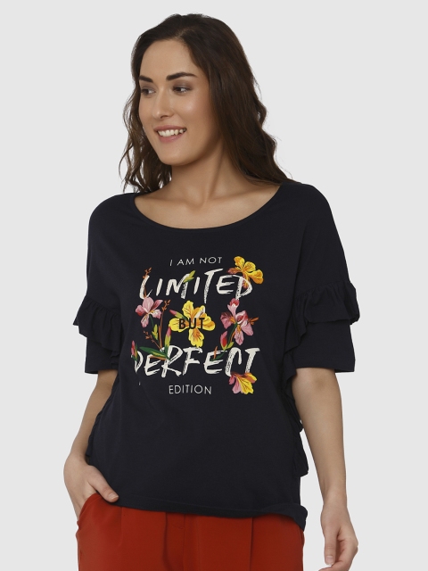 

Vero Moda Women Navy Blue Printed Top