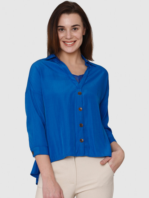 

Vero Moda Women Blue Solid Shirt Style Top
