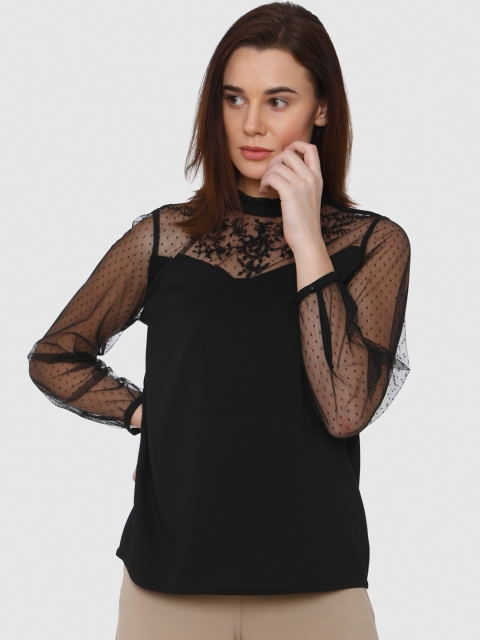 

Vero Moda Women Black Solid Top