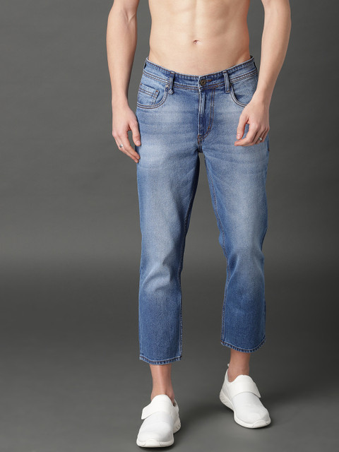 

Roadster Men Blue Slim Tapered Fit Mid-Rise Clean Look Stretchable Cropped Jeans