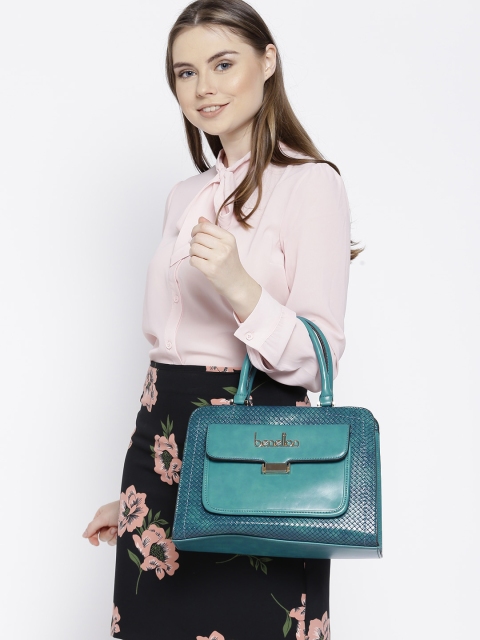 

United Colors of Benetton Blue Textured Handheld Bag