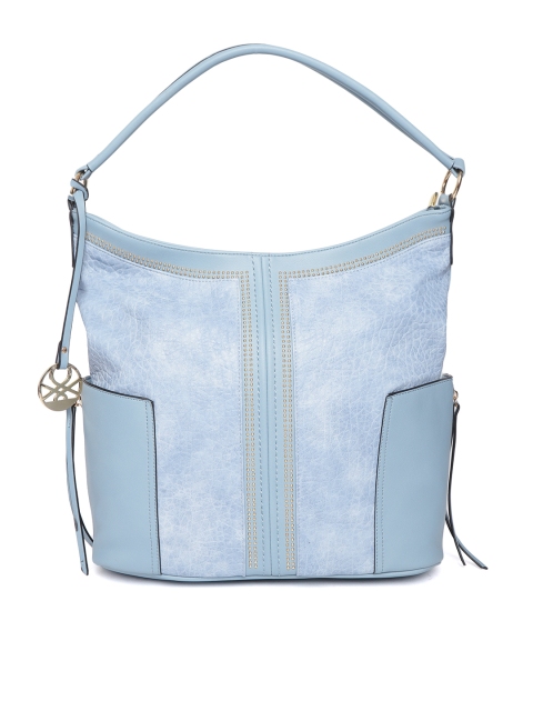 

United Colors of Benetton Blue Textured Hobo Bag