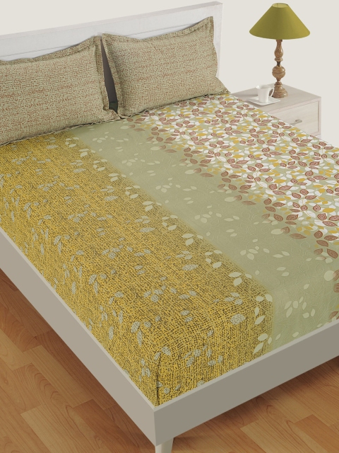 

SWAYAM Multicoloured Floral Flat 144 TC Cotton 1 King Bedsheet with 2 Pillow Covers, Multi