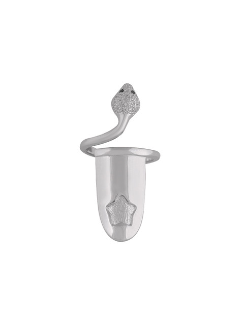

shaze Women Silver-Plated CZ-Studded Ring