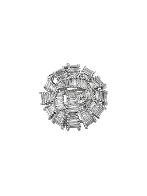 

shaze Women Silver-Plated CZ-Studded Ring