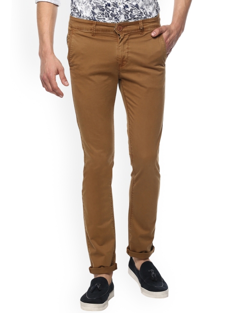 

SPYKAR Men Brown Slim Fit Solid Regular Trousers