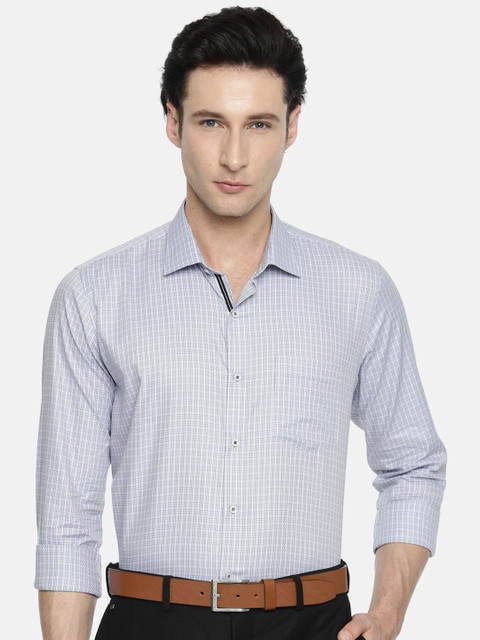 

Van Heusen Men Grey Slim Fit Checked Formal Shirt