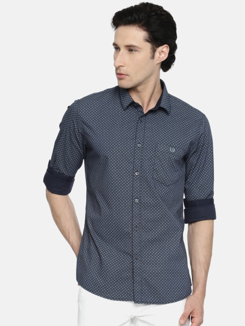 

Van Heusen Sport Men Navy Blue Slim Fit Printed Casual Shirt