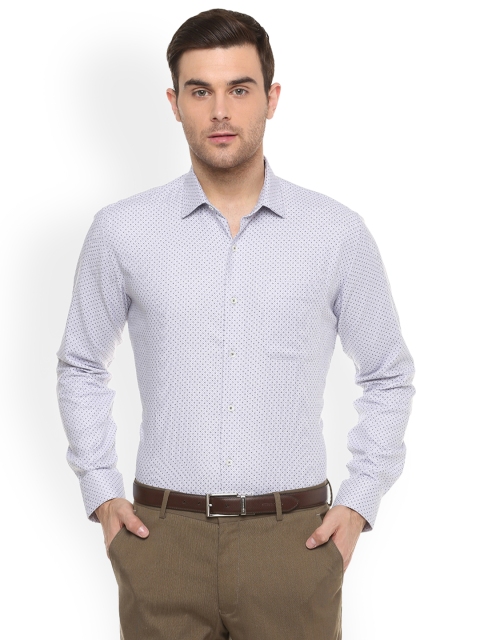 

Van Heusen Men Grey & White Slim Fit Printed Formal Shirt