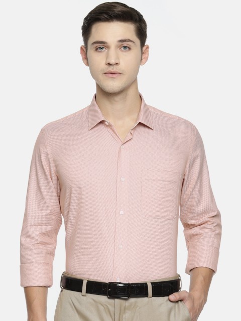 

Van Heusen Men Beige Slim Fit Self Design Formal Shirt