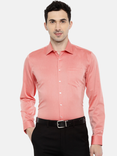 

Van Heusen Men Peach-Coloured Slim Fit Solid Formal Shirt