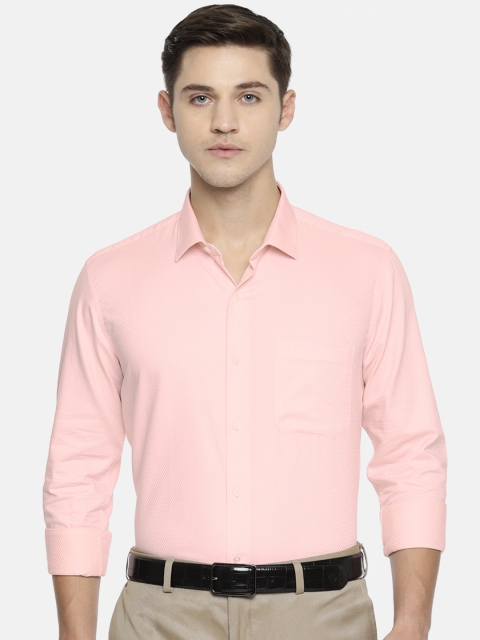 

Van Heusen Men Pink Slim Fit Self Design Formal Shirt