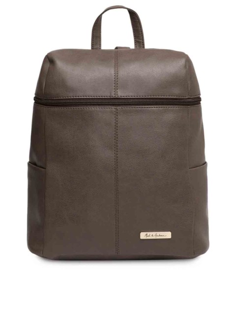 

Mast & Harbour Women Brown Solid Backpack