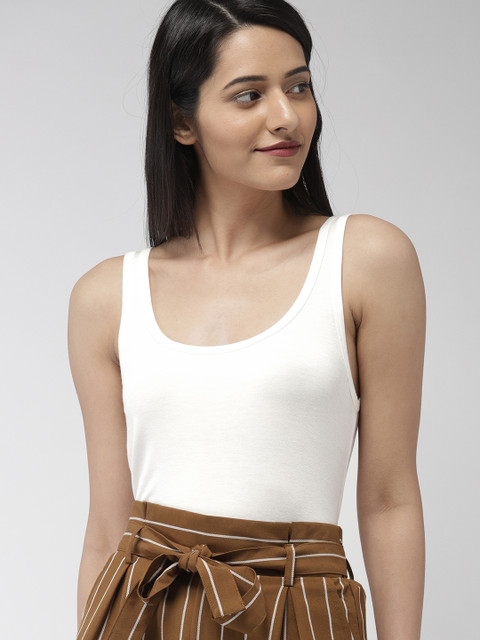 

FOREVER 21 Women White Solid Top