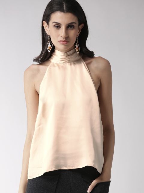 

FOREVER 21 Women Cream-Coloured Solid A-Line Top