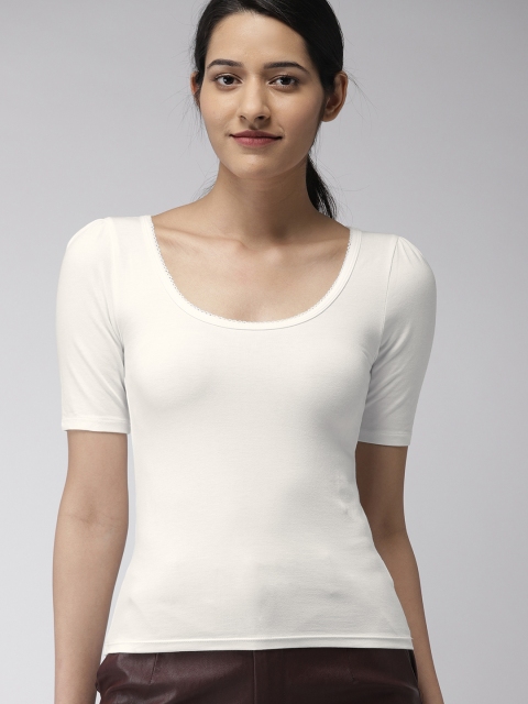 

FOREVER 21 Women White Solid Top