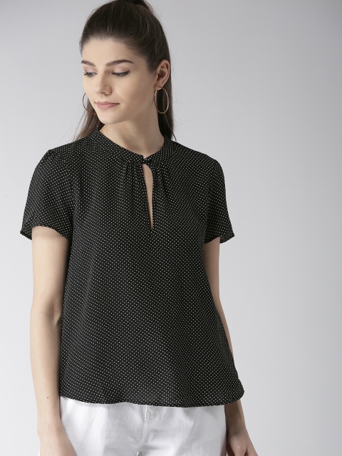 

FOREVER 21 Women Black & White Printed Top