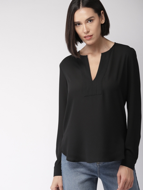 

FOREVER 21 Women Black Solid Top