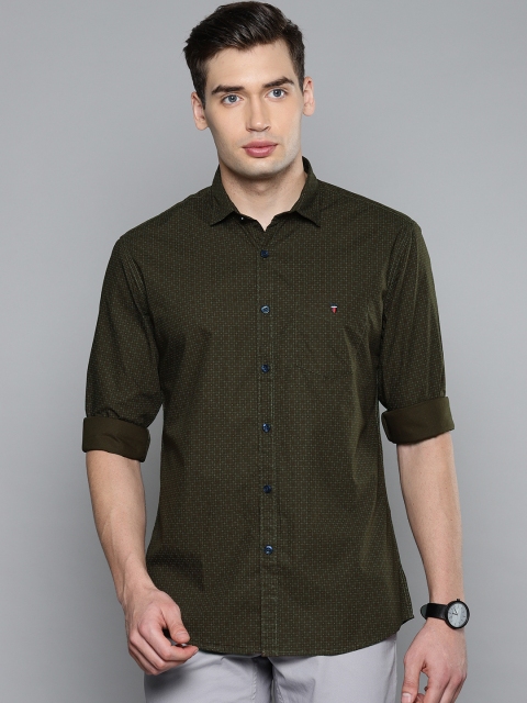 

Louis Philippe Sport Men Olive Green Slim Fit Printed Casual Shirt