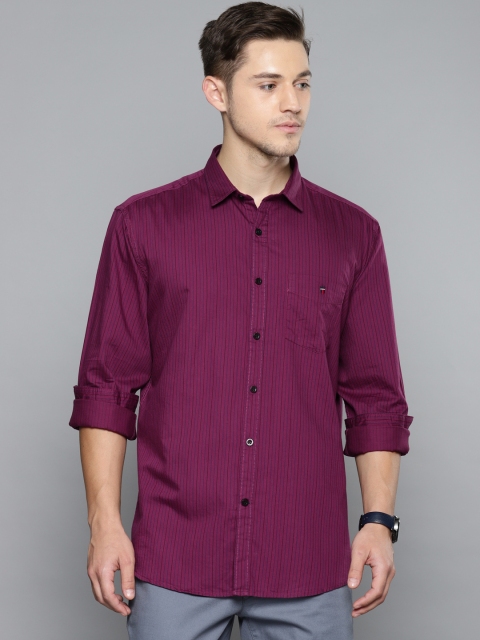 

Louis Philippe Sport Men Maroon Slim Fit Striped Casual Shirt