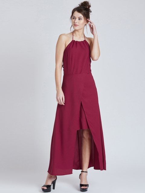 

Marie Claire Women Maroon Solid Maxi Dress