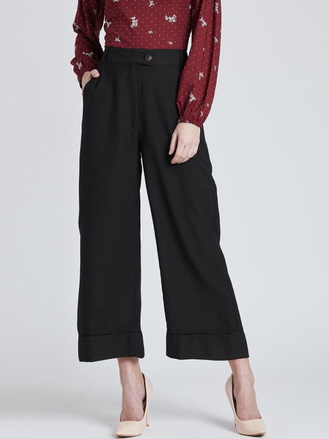 

Marie Claire Women Black Regular Fit Solid Culottes