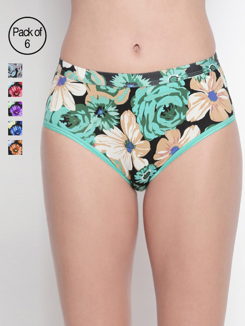 

Bodycare Women Pack of 6 Assorted Printed Hipster Briefs 8057-6PCS